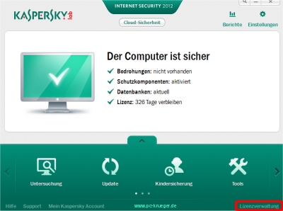 KIS 2012 Hauptfenster
