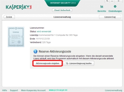 KIS 2012 Lizenzverwaltung