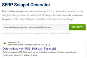 SERP Snippet Generator
Foto: Andreas Krüger SERP Snippet Generator